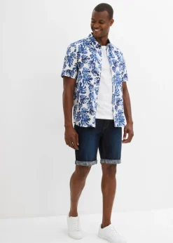 Bermudas vaqueras elásticas con corte regular