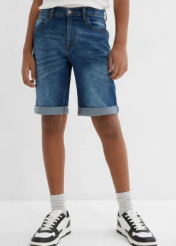 Bermudas vaqueras elásticas con cintura ajustable y corte ajustado