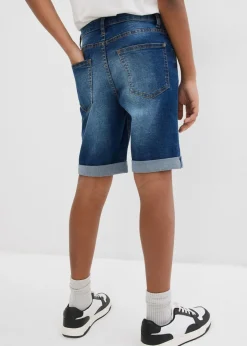 Bermudas vaqueras elásticas con cintura ajustable y corte ajustado