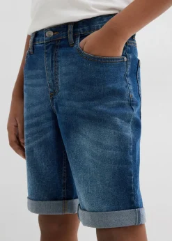 Bermudas vaqueras elásticas con cintura ajustable y corte ajustado
