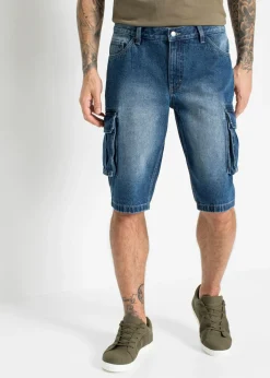 Bermudas vaqueras largas, cargo, relaxed fit