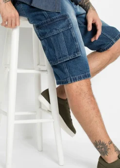 Bermudas vaqueras largas, cargo, relaxed fit
