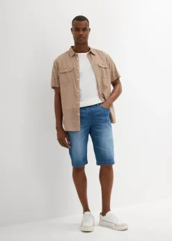 Bermudas vaqueras largas tipo chándal con corte regular