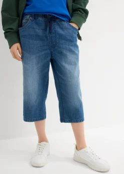 Bermudas vaqueras largas sin cierre para niños, slim fit