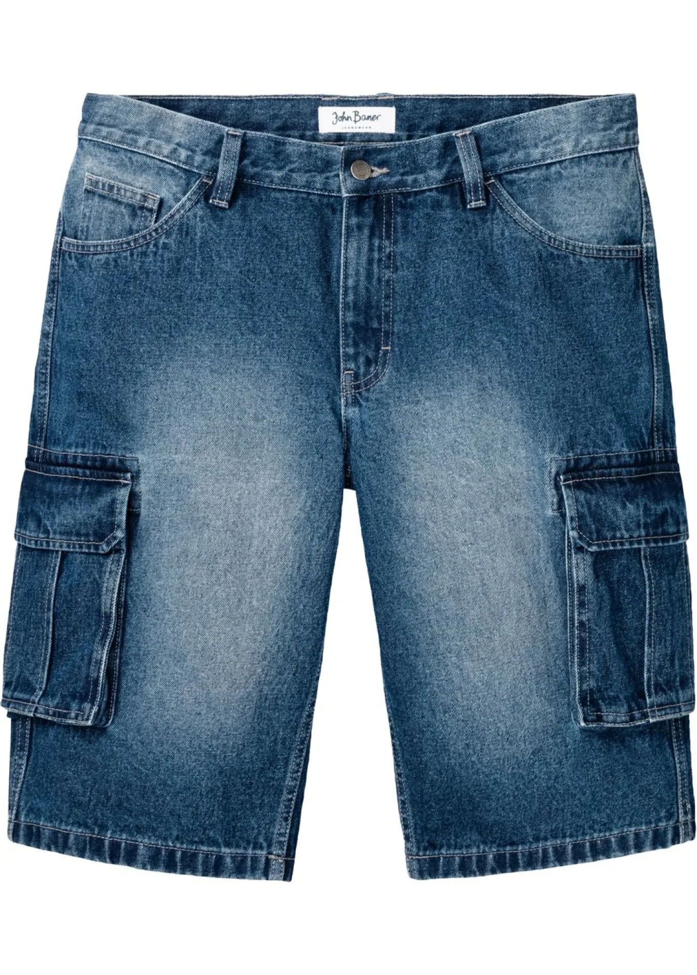 Bermudas vaqueras largas, cargo, relaxed fit