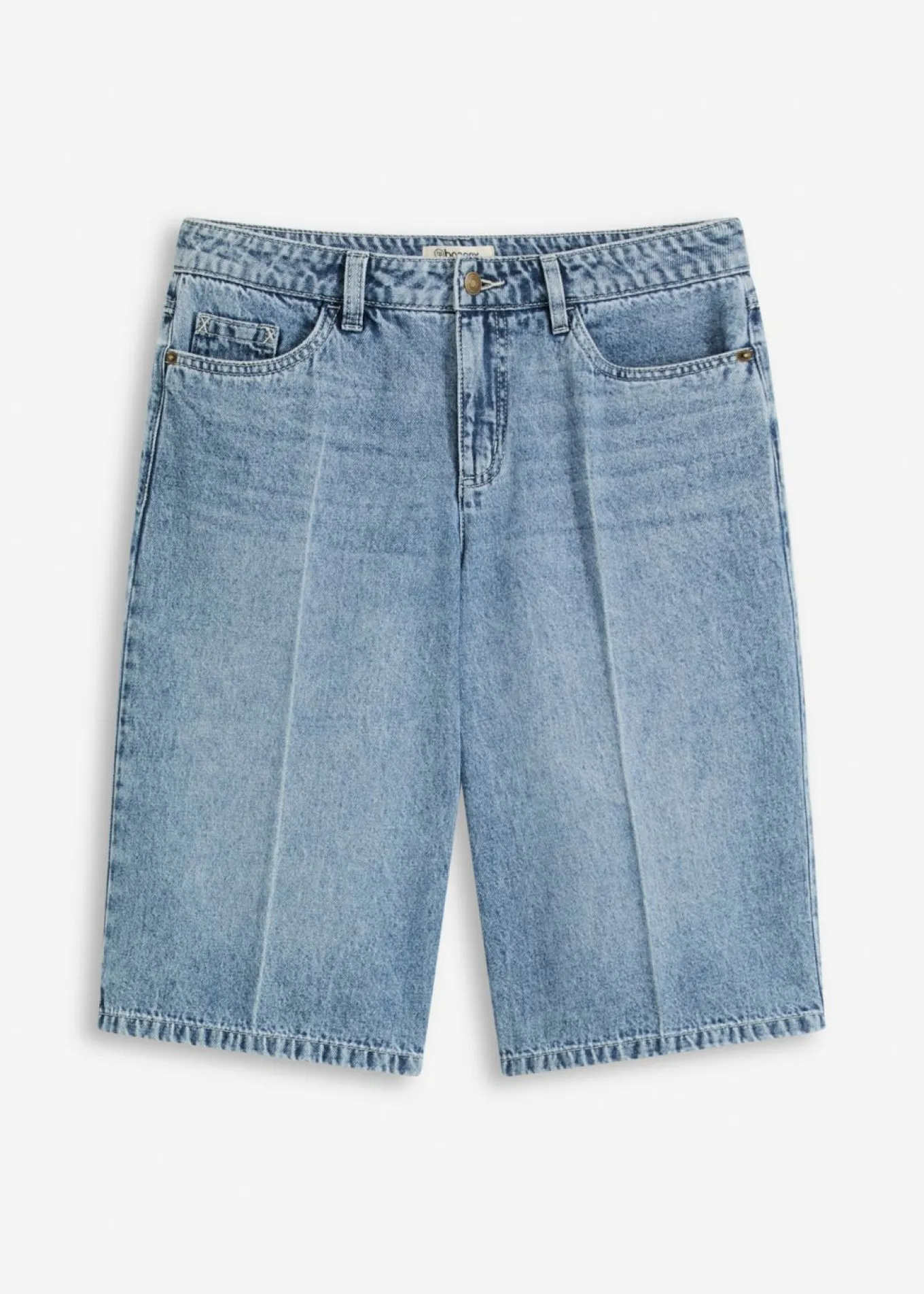 Bermudas vaqueras mid waist, low stretch