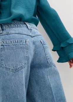 Bermudas vaqueras mid waist, low stretch