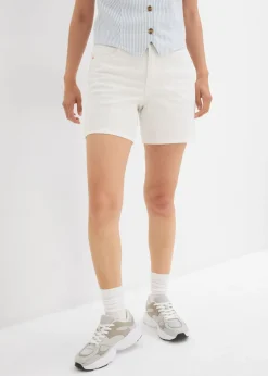 Bermudas vaqueras poco elásticas con talle medio