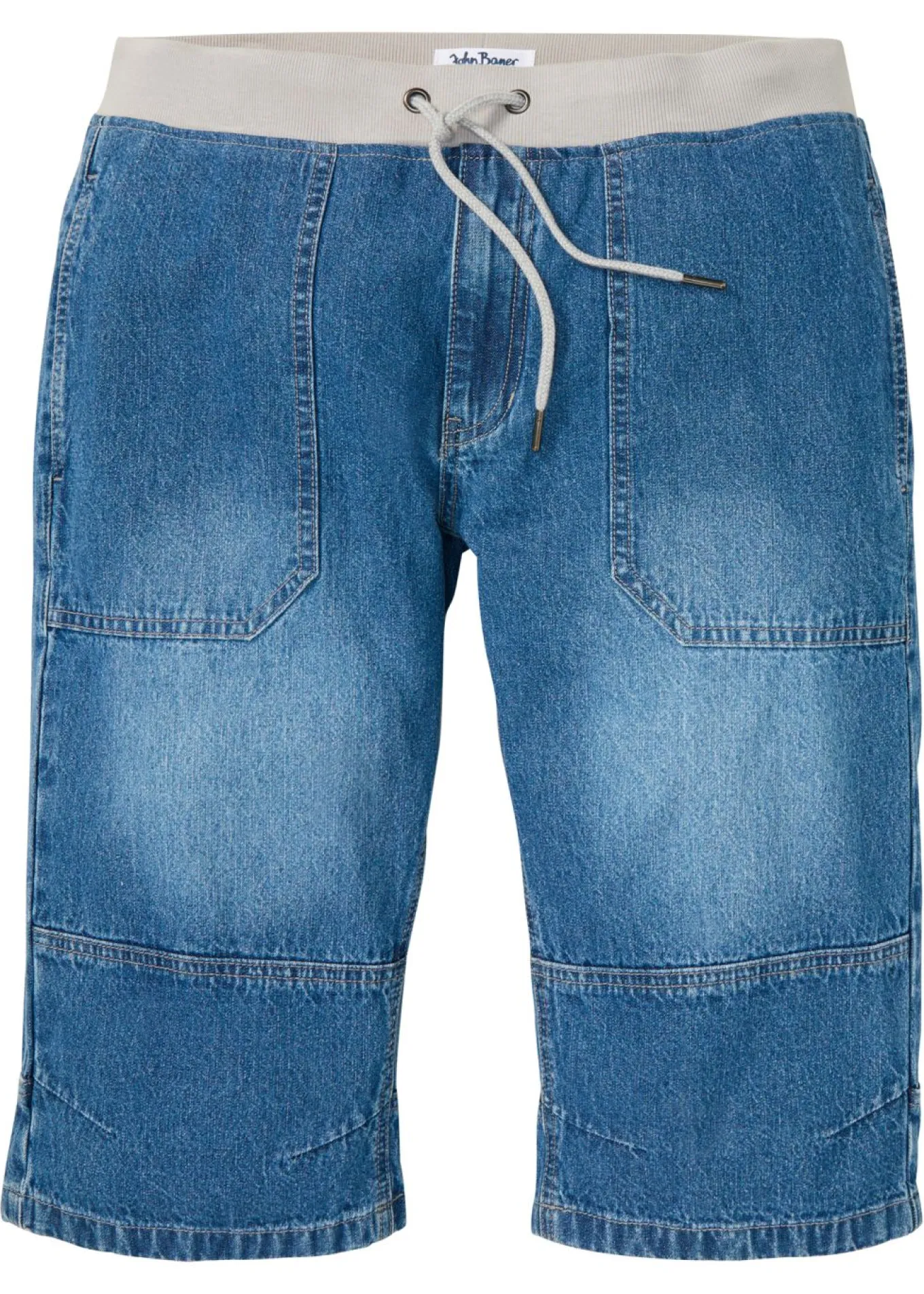 Bermudas vaqueras sin cierre, largas y ligeras, con cintura elástica, relaxed fit