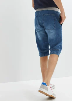 Bermudas vaqueras sin cierre, largas y ligeras, con cintura elástica, relaxed fit