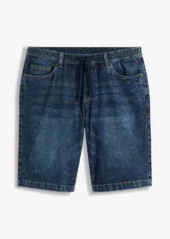 Bermudas vaqueras sin cierre, ligeras, con cintura elástica, slim fit