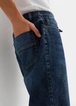 Bermudas vaqueras sin cierre, ligeras, con cintura elástica, slim fit