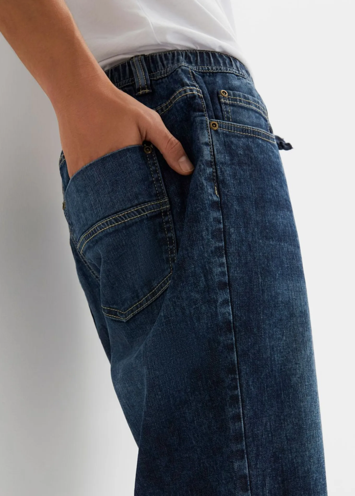 Bermudas vaqueras sin cierre, ligeras, con cintura elástica, slim fit