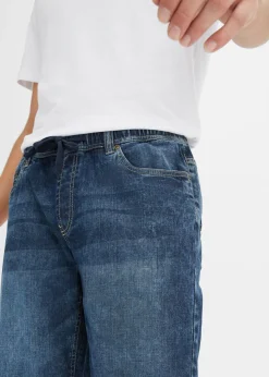 Bermudas vaqueras sin cierre, ligeras, con cintura elástica, slim fit