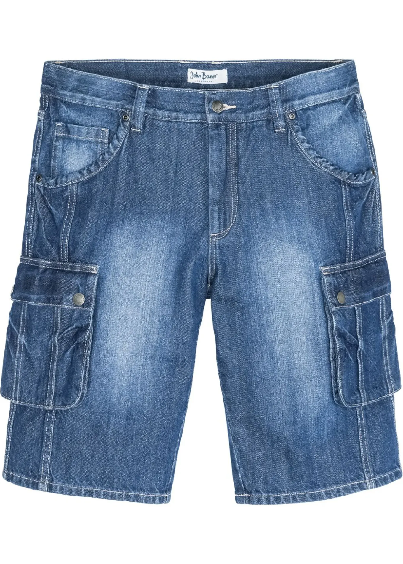 Bermudas vaqueras tipo cargo, regular fit