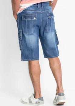 Bermudas vaqueras tipo cargo, regular fit