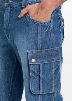 Bermudas vaqueras tipo cargo, regular fit