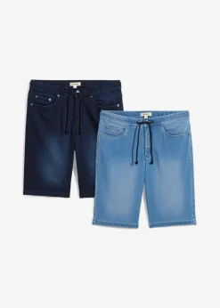 Bermudas vaqueras tipo chándal con cintura cómoda, regular fit (2 unidades)