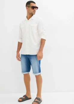 Bermudas vaqueras tipo chándal con corte relajado