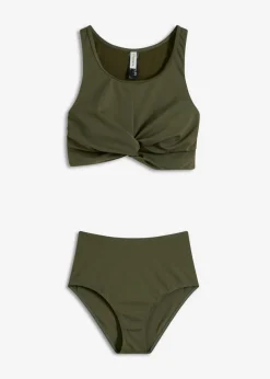 Bikini bustier con diseño cruzado (2 piezas)