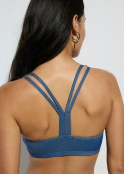 Bikini bustier de aspecto vaquero (2 piezas)
