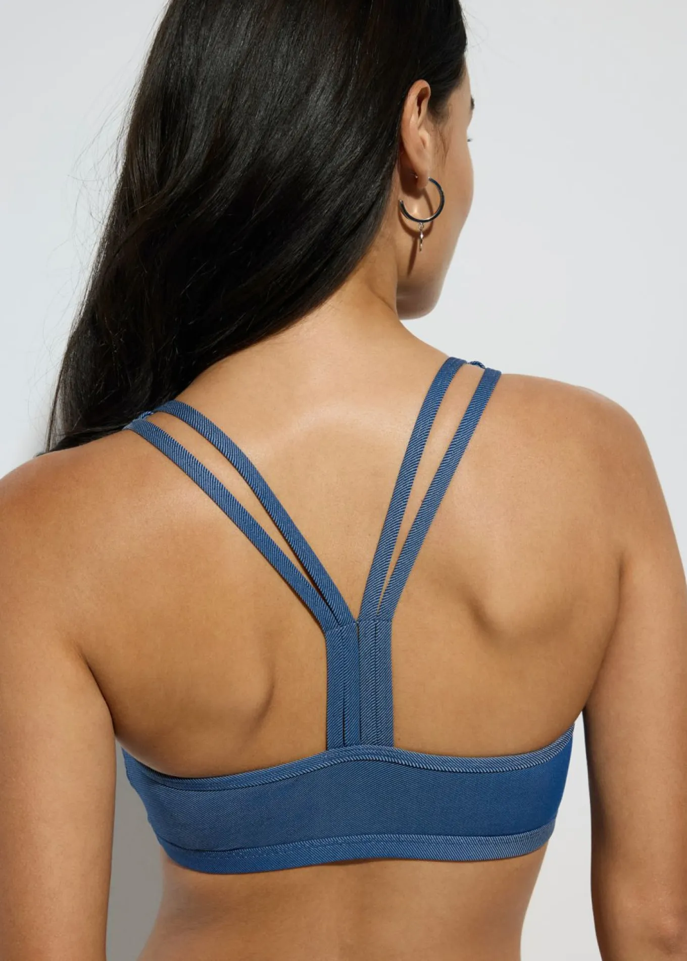 Bikini bustier de aspecto vaquero (2 piezas)