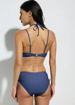 Bikini con aros y aspecto vaquero (2 piezas)
