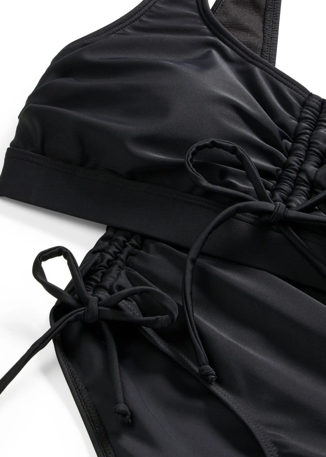 Bikini tipo bustier con cintas para anudar (2 piezas)
