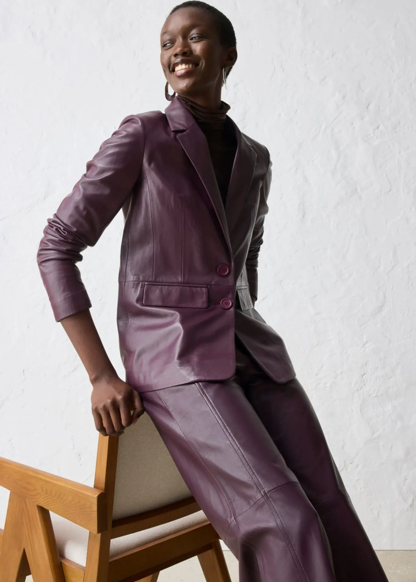 Blazer con napa de borrego