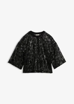Blusa ancha con lentejuelas de calidad