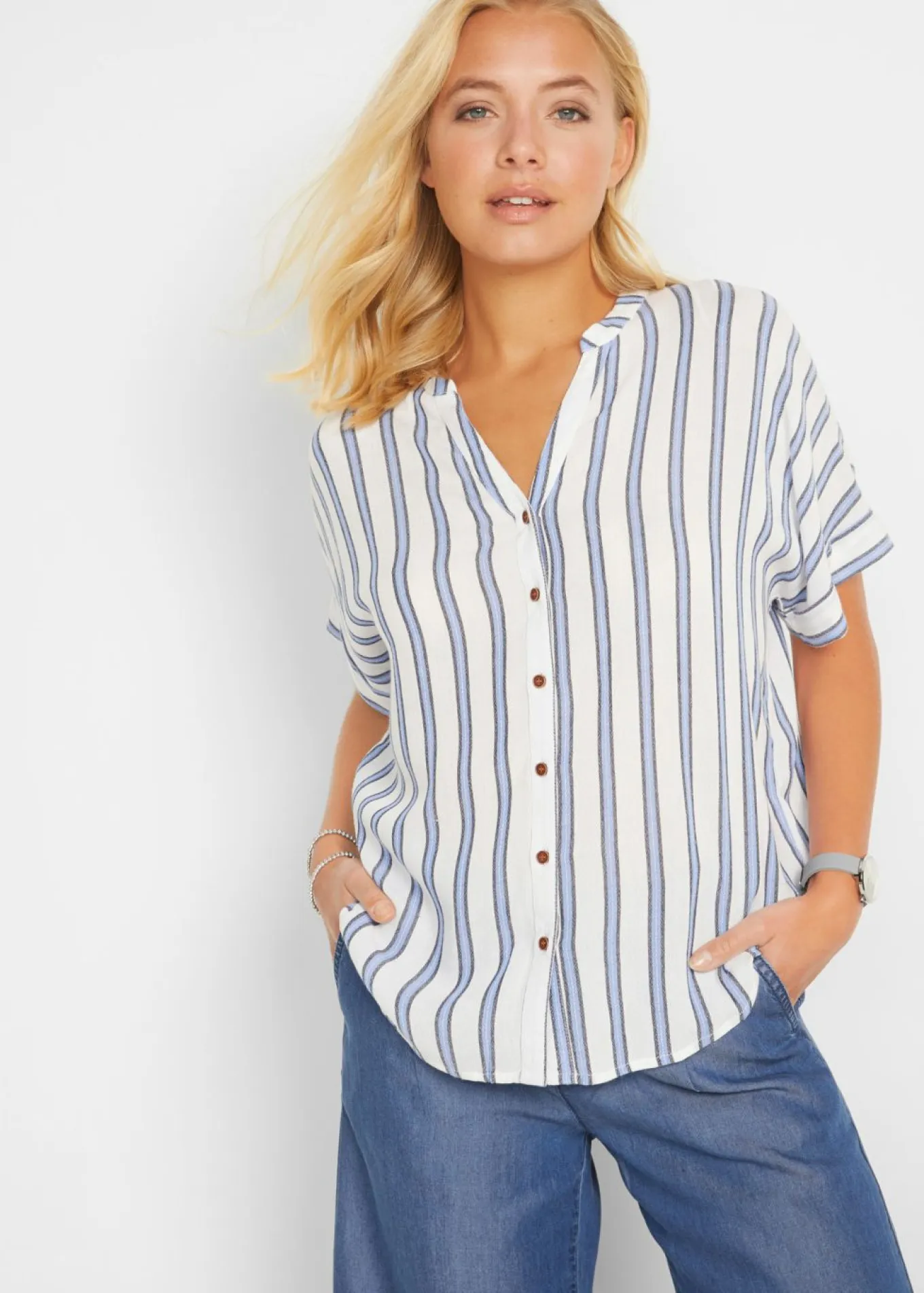 Blusa arrugada de viscosa fluida