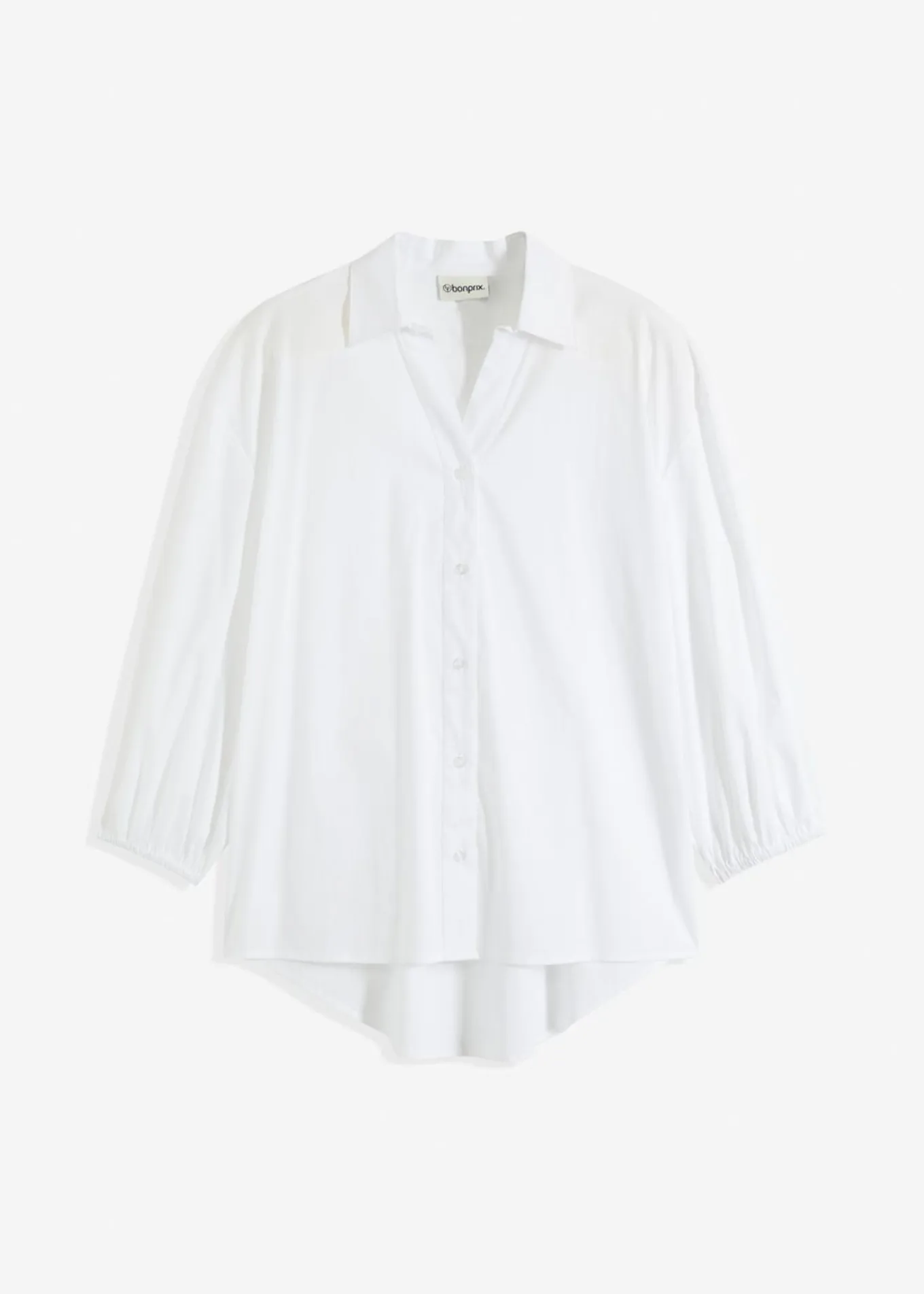 Blusa asimétrica con mangas abullonadas
