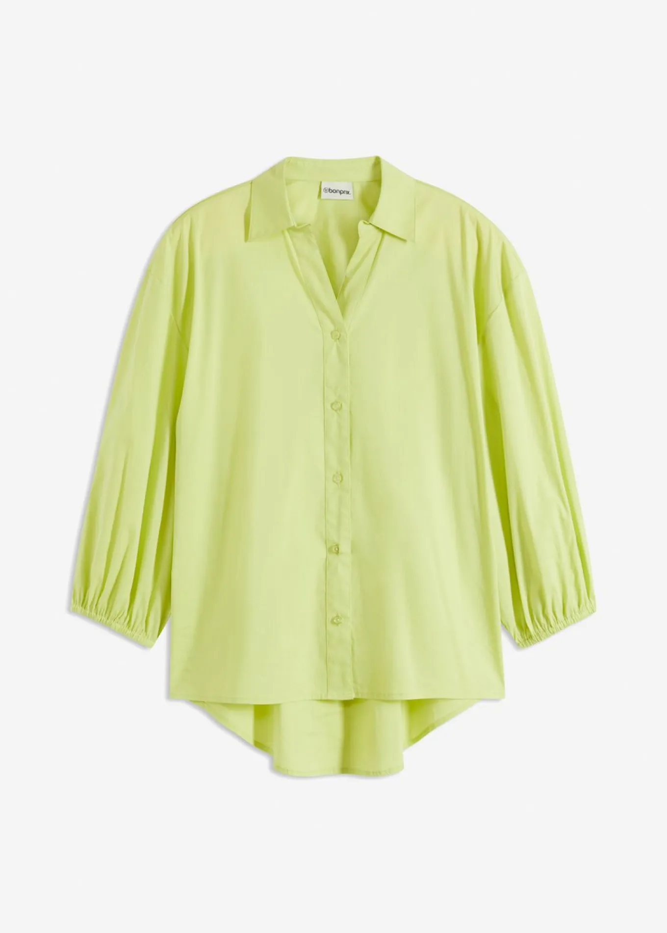 Blusa asimétrica con mangas abullonadas