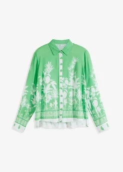 Blusa asimétrica de viscosa fluida