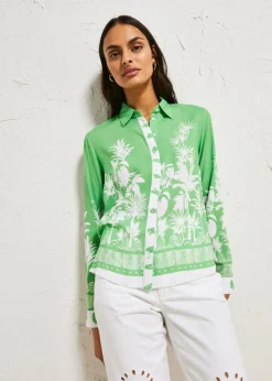 Blusa asimétrica de viscosa fluida