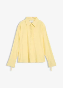 Blusa camisera de mezcla de viscosa fluida