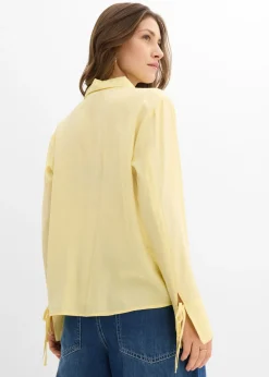 Blusa camisera de mezcla de viscosa fluida