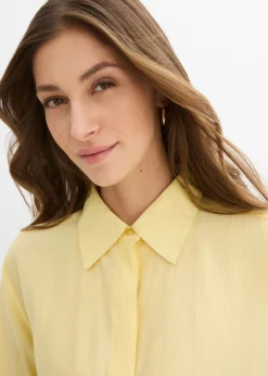 Blusa camisera de mezcla de viscosa fluida