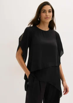 Blusa con cremallera con aspecto de capas