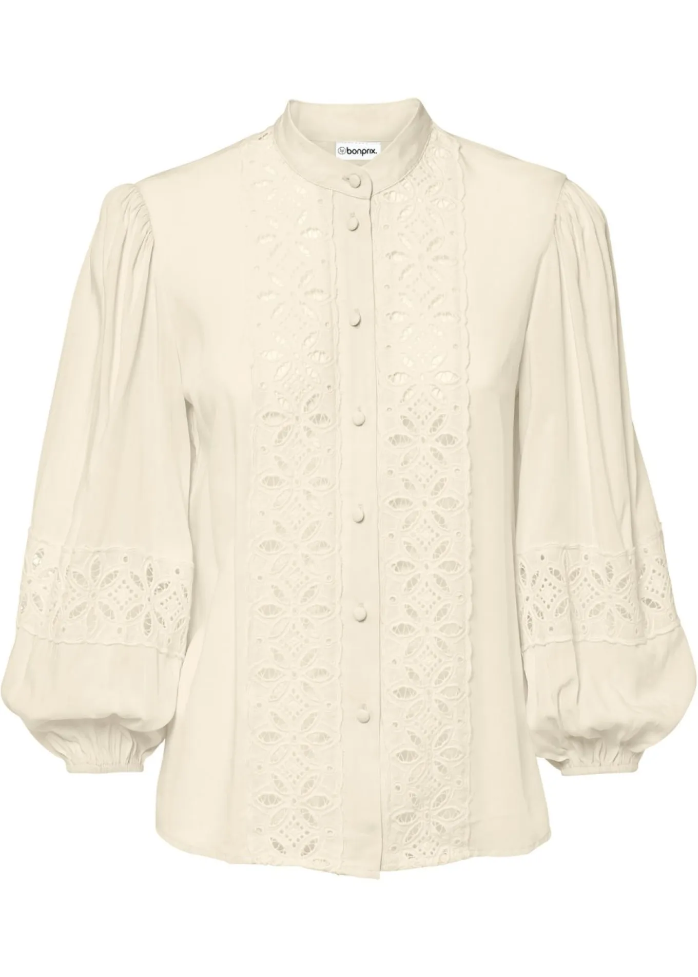 Blusa con encaje de mezcla suave de viscosa