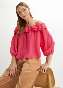 Blusa con escote bañera