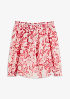 Blusa con escote bañera estampada