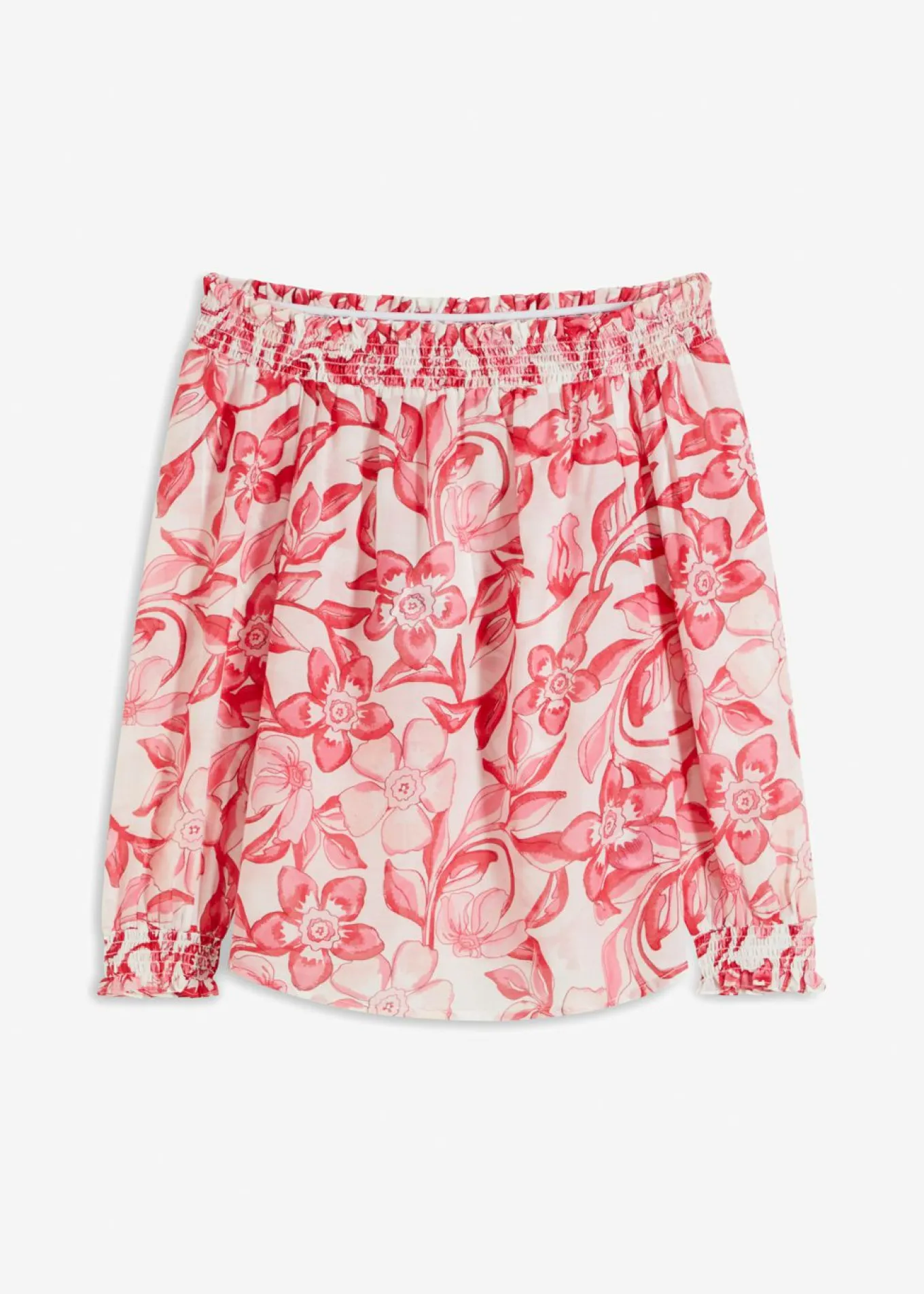 Blusa con escote bañera estampada