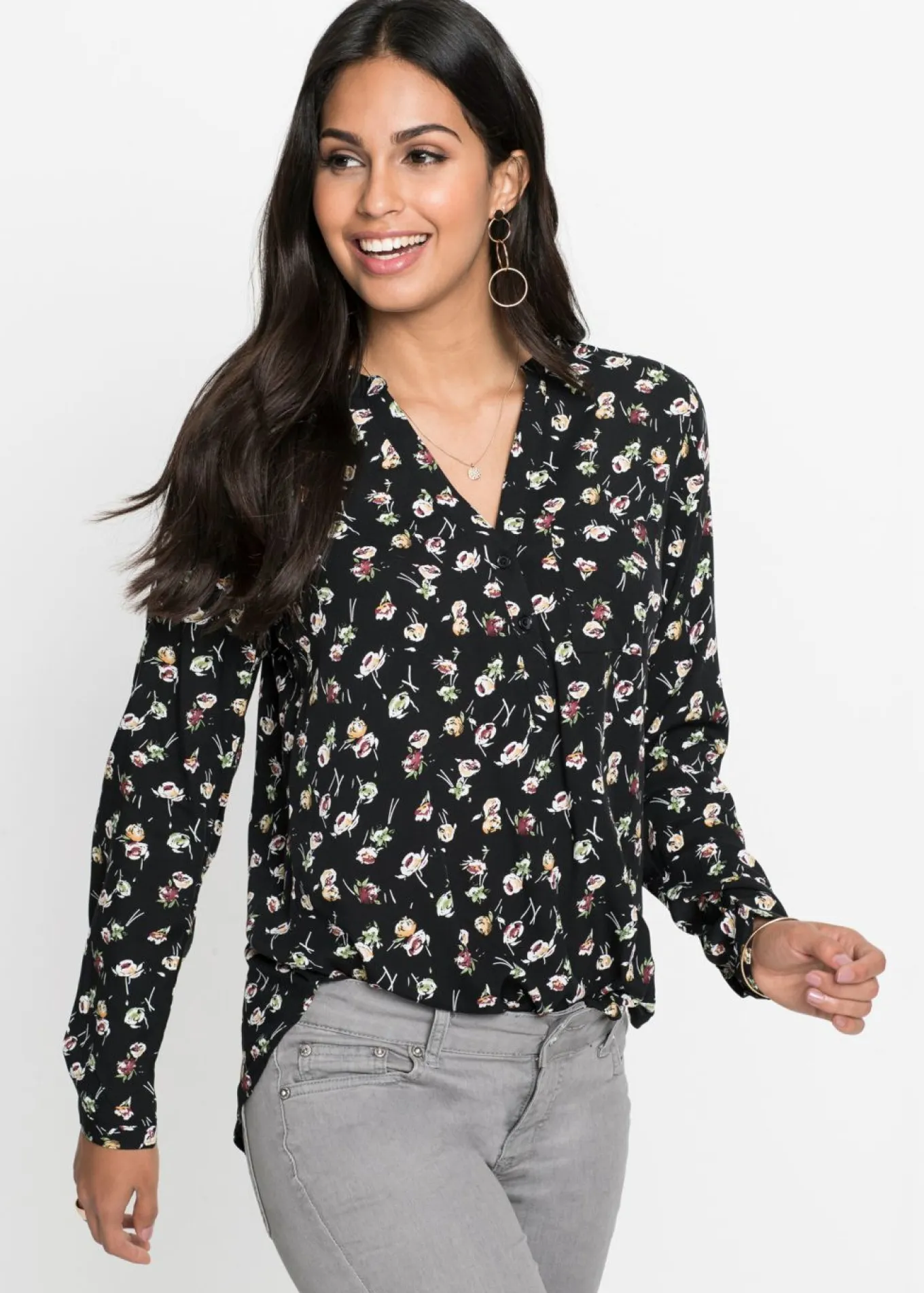 Blusa con escote en V