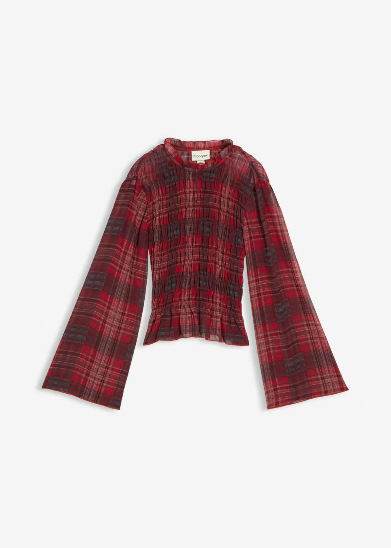 Blusa con inserto de nido de abeja