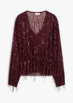 Blusa con lentejuelas y flecos