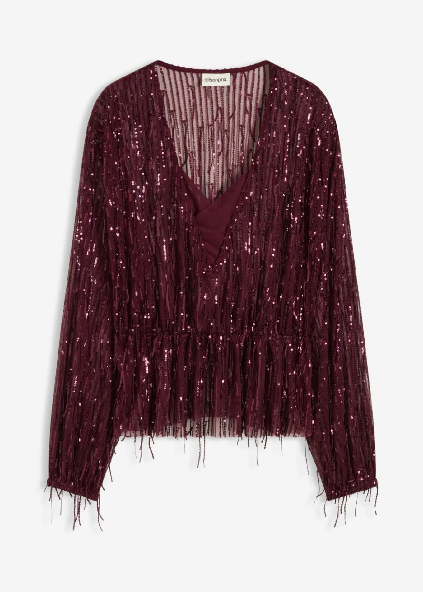 Blusa con lentejuelas y flecos