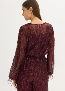Blusa con lentejuelas y flecos