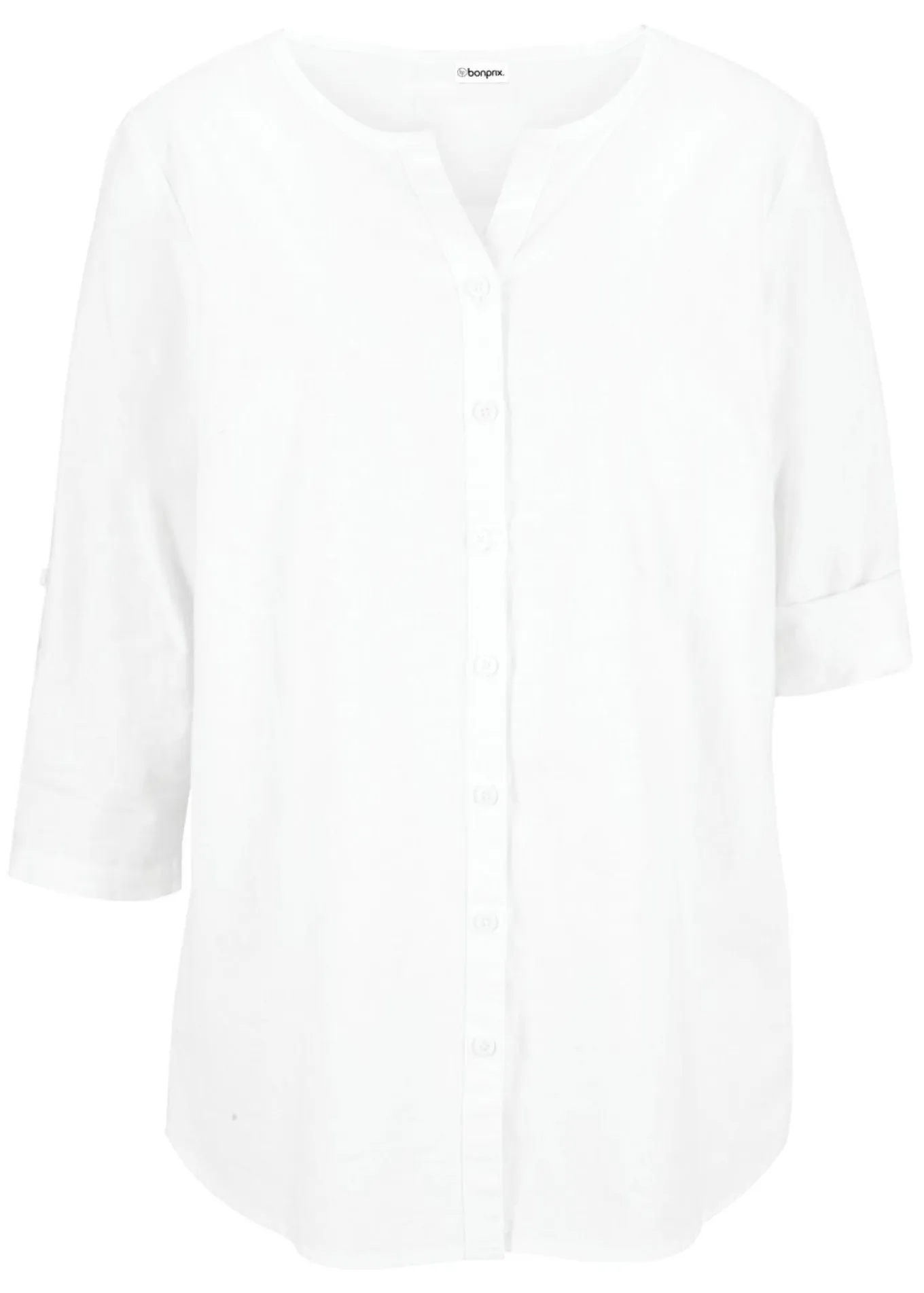 Blusa con lino y mangas 3/4