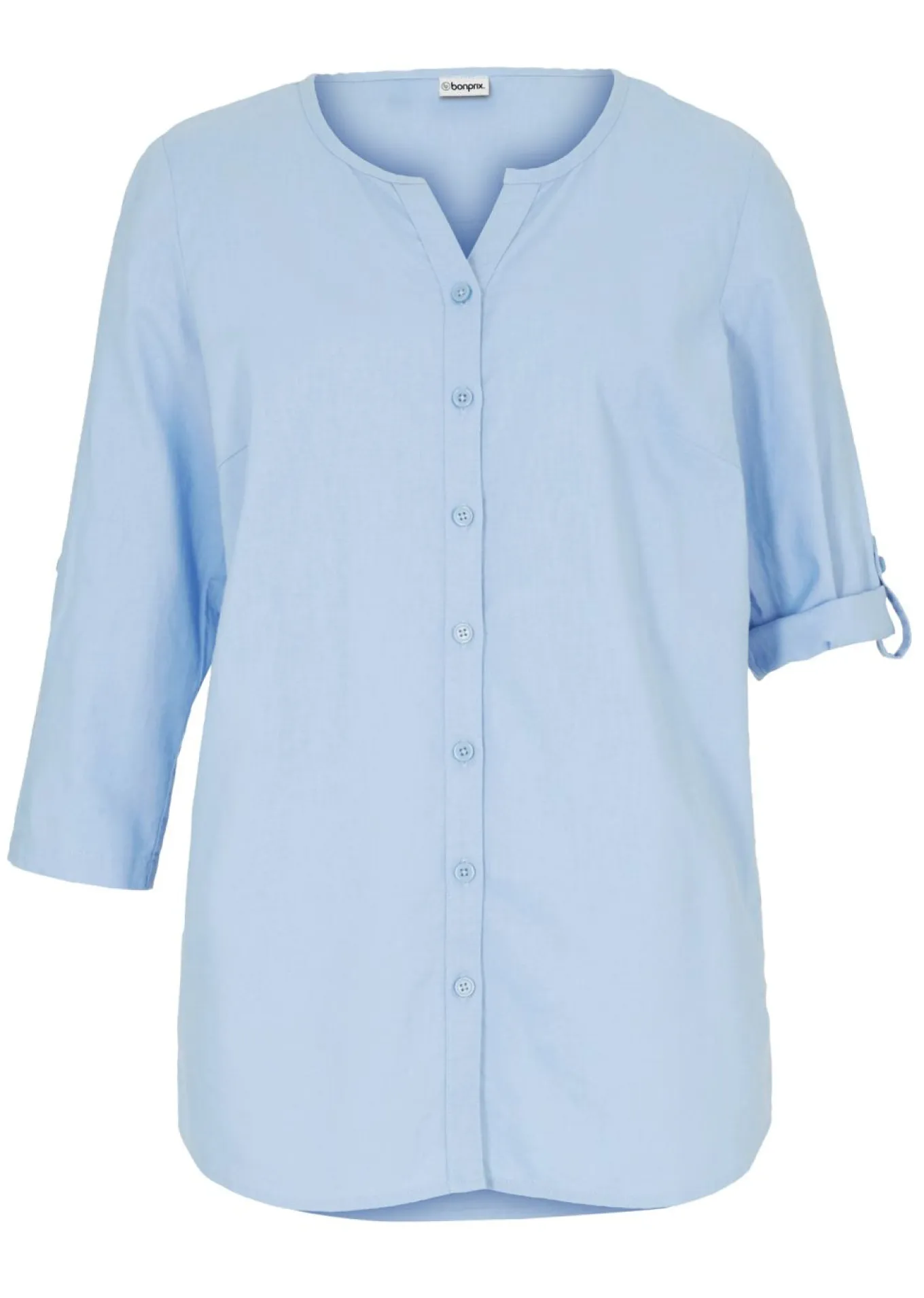 Blusa con lino y mangas 3/4